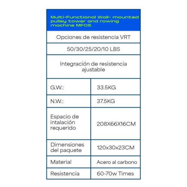 MF05 - GyM Multifuncional Full Body (parcial) con Remador para casas - Imagen 8