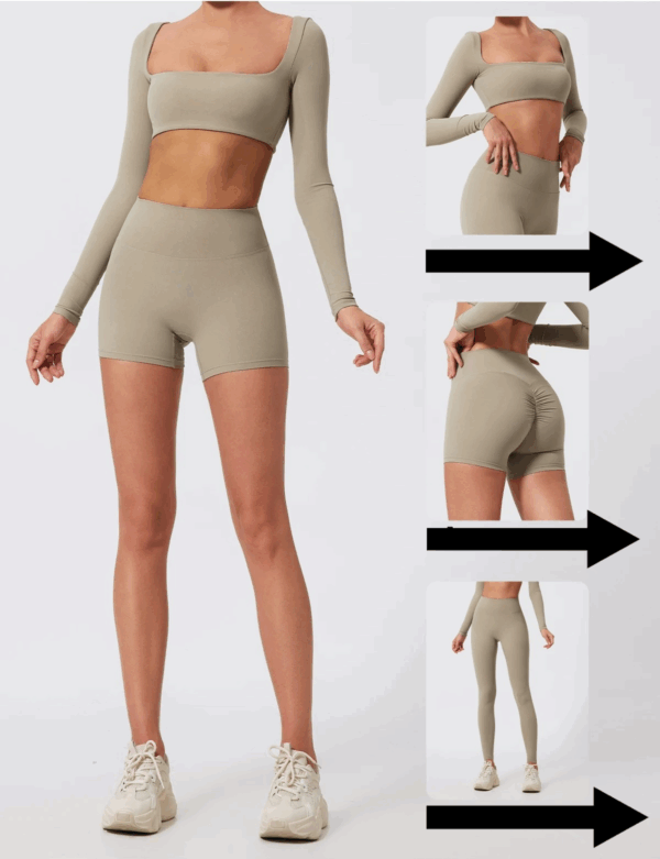 Conjunto de gimnasio de manga larga