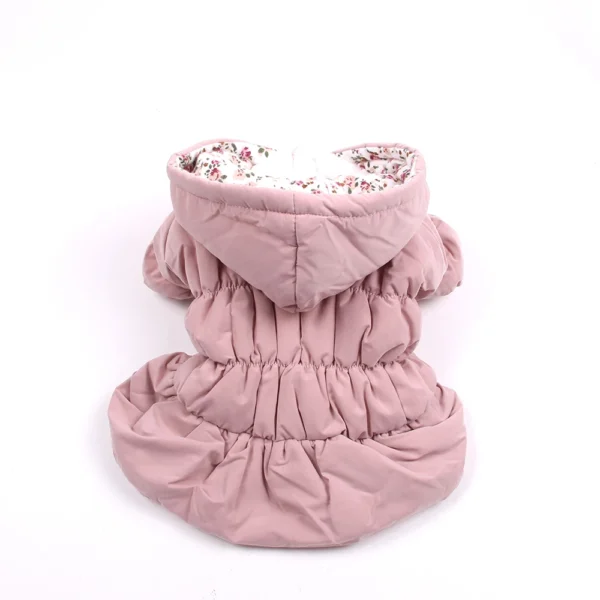 Campera inflada con capucha, falda burbuja e interior de flores - Imagen 2