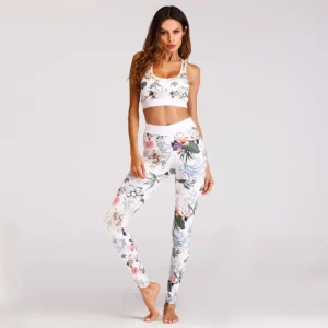 Conjunto de Yoga con estampado de flores