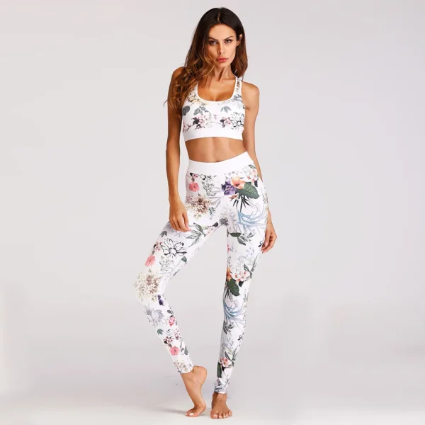 Conjunto de Yoga con estampado de flores