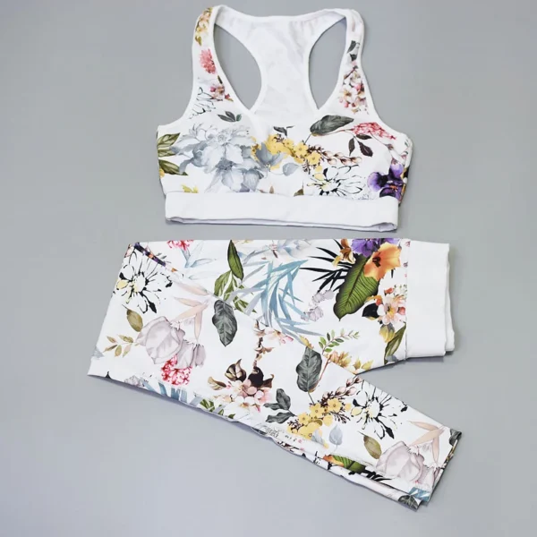 Conjunto de Yoga con estampado de flores - Imagen 6