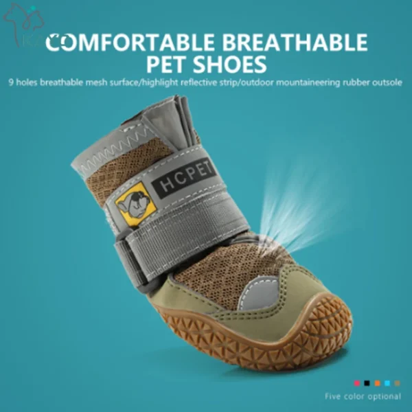 4 unids/set de zapatos para perros, botas reflectantes impermeables - Imagen 2