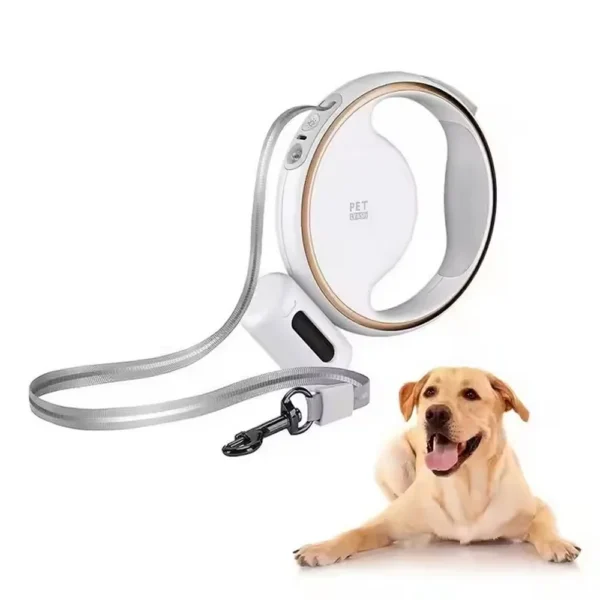 Correa retráctil automática de 5m con dispensador de bolsitas y luz led - Imagen 2