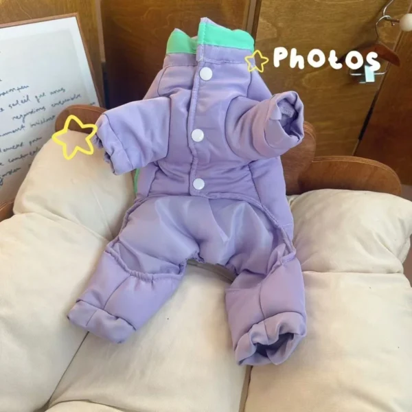 Campera de algodón de cuatro patas con elefante 3D púrpura - Imagen 5