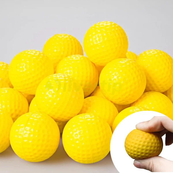 10 unids/lote suave práctica interior PU pelotas de Golf amarillas ayuda de entrenamiento - Imagen 4