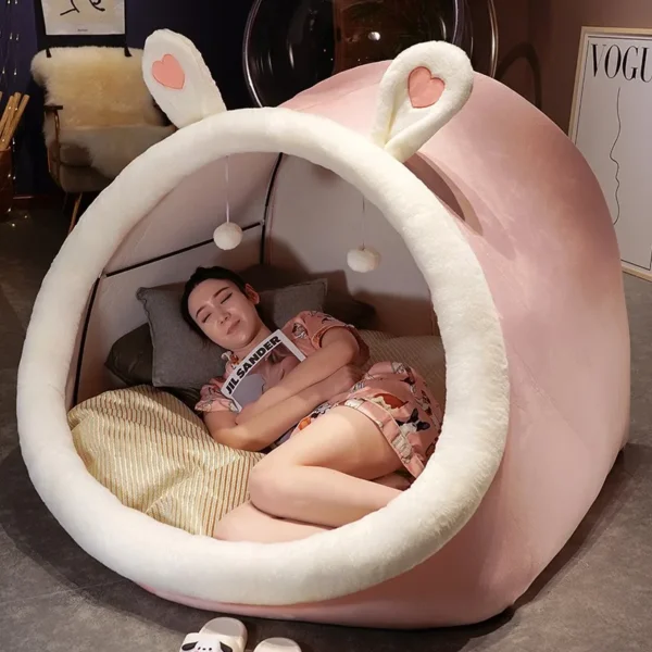 Bonita tienda de peluche de gran tamaño para adultos y niños, casa acogedora, persona perezosa, sofá en el suelo, nido de gato, cojines navideños, cojín para sentarse