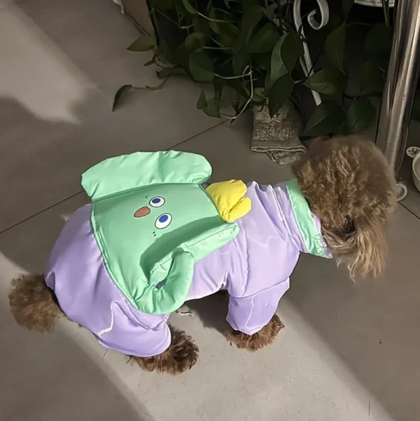 Campera de algodón de cuatro patas con elefante 3D púrpura - Imagen 4