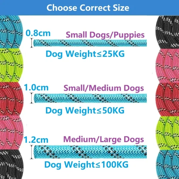 Correas fuertes para perros de 120/150/200/300CM con mango suave reforzada - Imagen 5