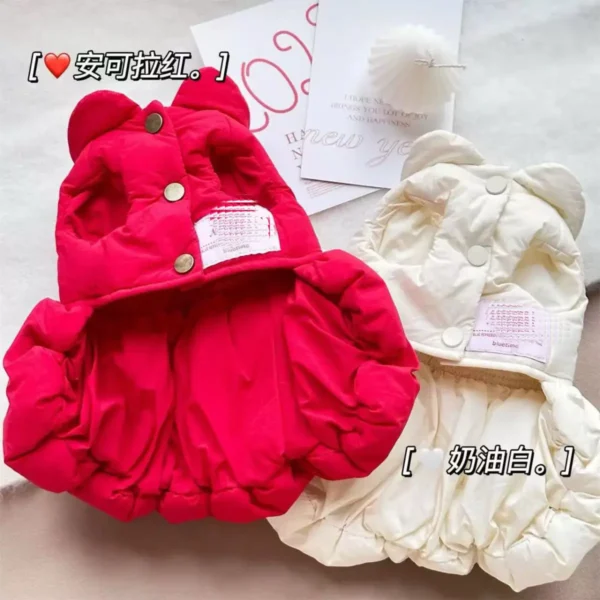 Vestido tipo Campera Inflada con Moño y Bijou de Princesa - Imagen 6