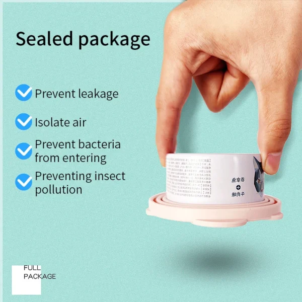 Tapa enlatada de silicona portátil para perros y gatos, cuchara selladora de alimentos 2 en 1 - Imagen 2