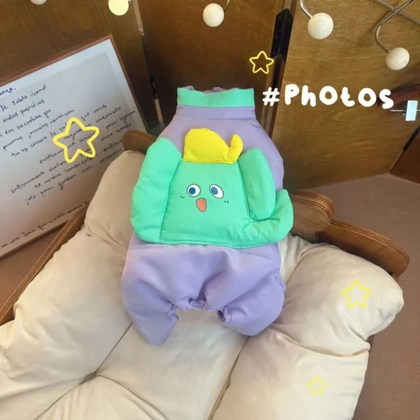 Campera de algodón de cuatro patas con elefante 3D púrpura - Imagen 2