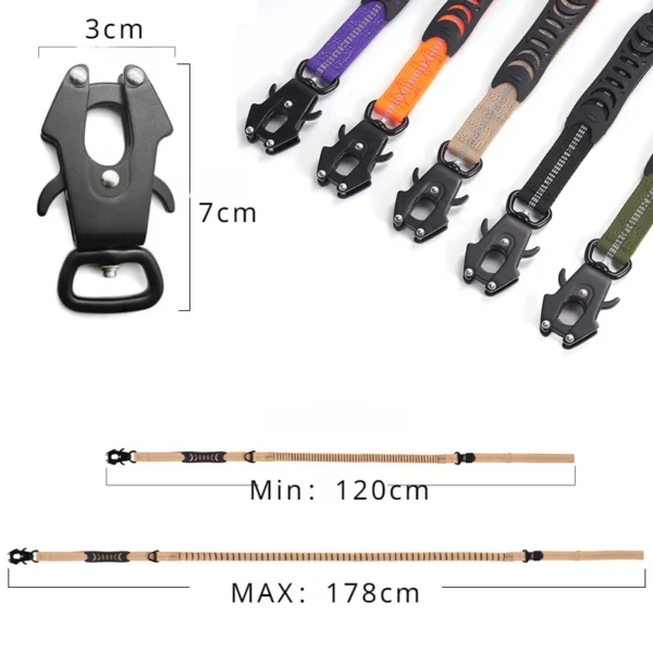 Correas Multifunción: reflectantes, incluye clip de cinturón de seguridad para auto, giro 360, agarre corto y más. - Imagen 5