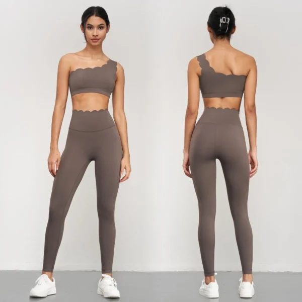Conjunto Deportivo sin costuras con arco de loto y cintura alta - Imagen 6