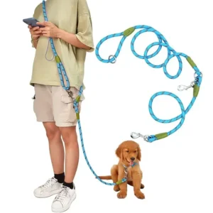 Correas de nailon reflectantes, accesorios para mascotas, cadena para perros, cables de cuerda de tracción para correr, cadena de cuerda para manos libres para perros pequeños y grandes