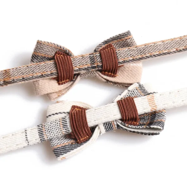 Bandana y Moño a Cuadros tipo Burberry para Gatos - Imagen 6