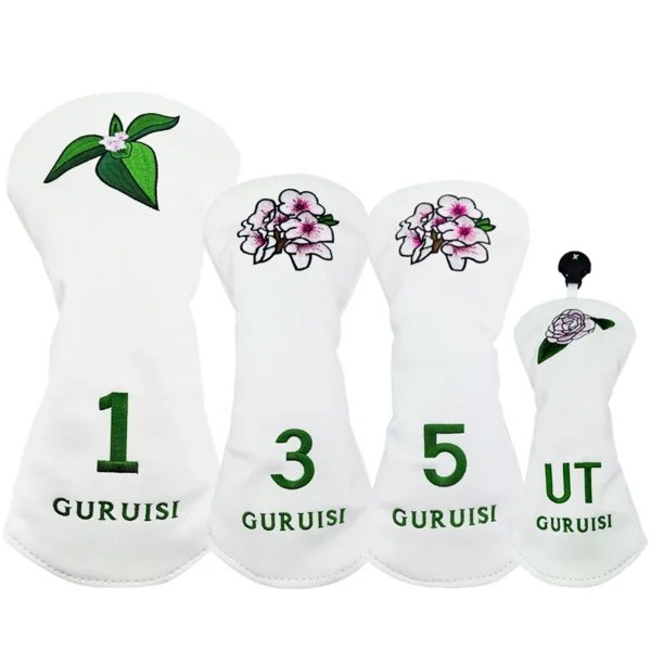 Cubiertas de cabeza de madera con bordado de flores para Club de Golf - Imagen 2