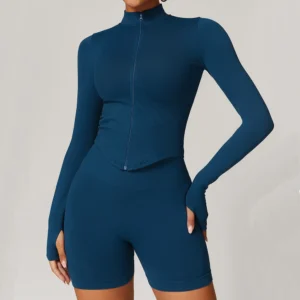Chaqueta sin costuras con cremallera