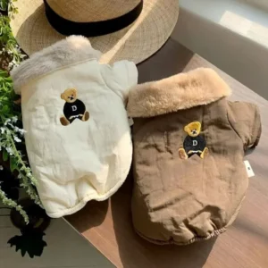 Campera tipo motoquero con osito cute