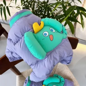 Campera de algodón de cuatro patas con elefante 3D púrpura