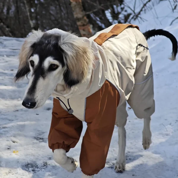 Abrigo caqui de felpa engrosada de 4 patas impermeable rompeviento - Imagen 2