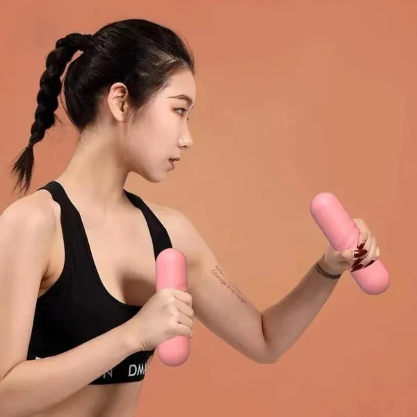 Mancuernas deportivas cubiertas de goma de 3 kg/par, mancuernas de fitness portátiles de mano - Imagen 5
