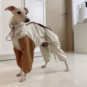 Abrigo caqui de felpa engrosada de 4 patas impermeable rompeviento