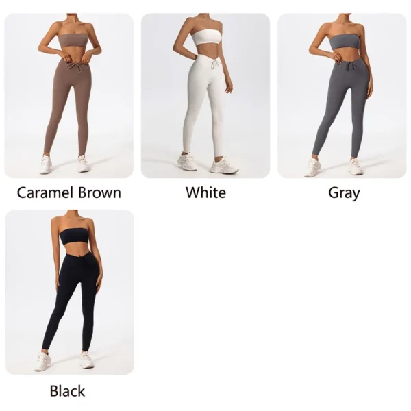 Conjunto Deportivo top strapless + calzas con cordón - Imagen 3