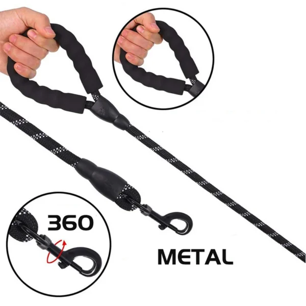 Correas fuertes para perros de 120/150/200/300CM con mango suave reforzada - Imagen 6