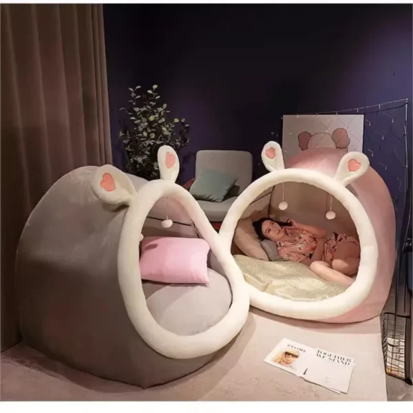 Bonita tienda de peluche de gran tamaño para adultos y niños, casa acogedora, persona perezosa, sofá en el suelo, nido de gato, cojines navideños, cojín para sentarse - Imagen 6