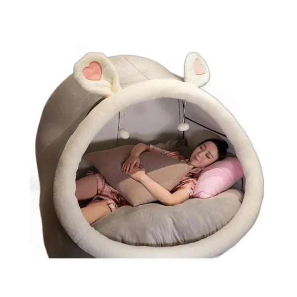 Bonita tienda de peluche de gran tamaño para adultos y niños, casa acogedora, persona perezosa, sofá en el suelo, nido de gato, cojines navideños, cojín para sentarse - Imagen 5