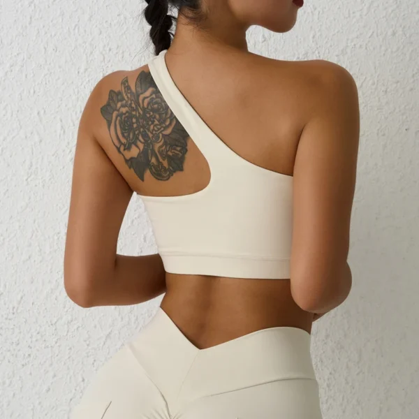 Sujetador deportivo sexy de un solo hombro para yoga - Imagen 5