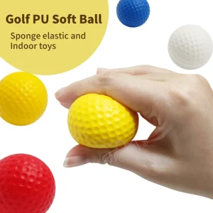 10 unids/lote suave práctica interior PU pelotas de Golf amarillas ayuda de entrenamiento