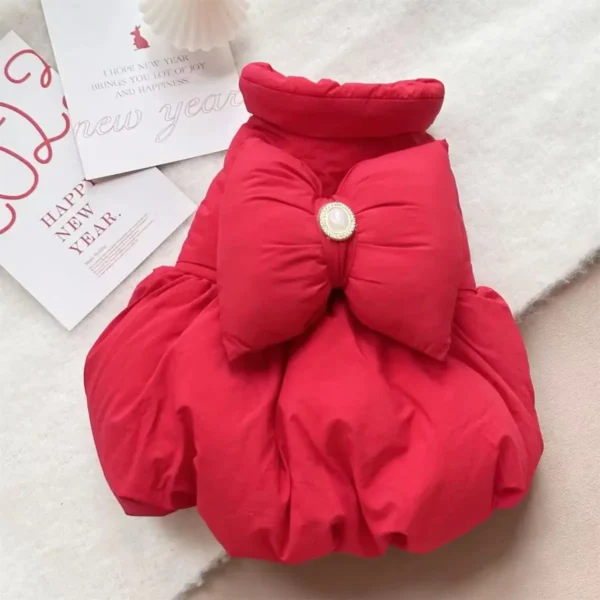 Vestido tipo Campera Inflada con Moño y Bijou de Princesa - Imagen 3