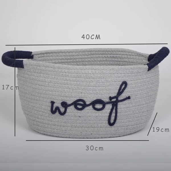 Cesta tejida para juguetes de mascotas - Imagen 2