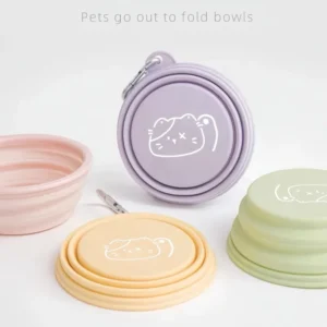 Cuenco plegable de silicona con Dibujo para Mascotas 350ml-650ml