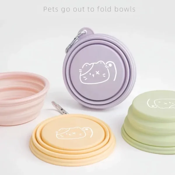 Cuenco plegable de silicona con Dibujo para Mascotas 350ml-650ml