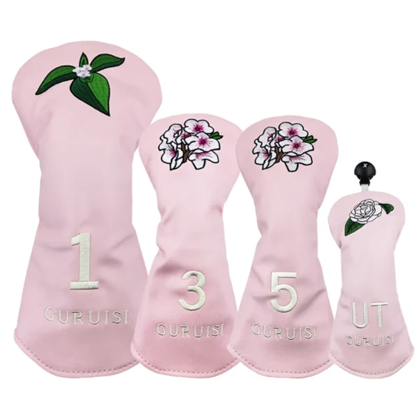 Cubiertas de cabeza de madera con bordado de flores para Club de Golf - Imagen 4