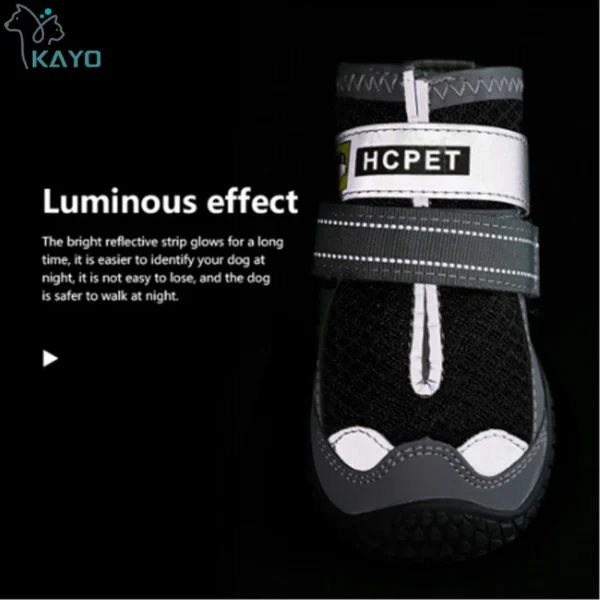 4 unids/set de zapatos para perros, botas reflectantes impermeables - Imagen 3