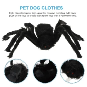 Disfraz Araña negra para perros y gatos, tela suave