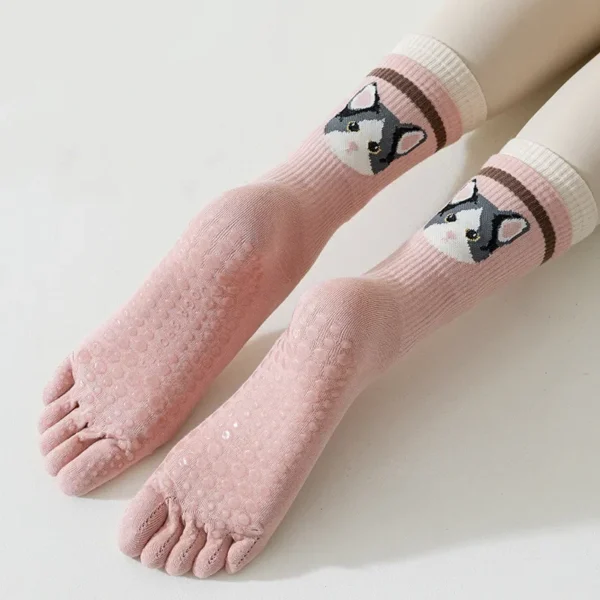 Calcetines deportivos con dibujos de animales para mujer para Yoga y Pilates