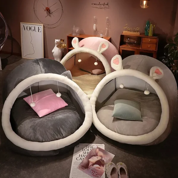 Bonita tienda de peluche de gran tamaño para adultos y niños, casa acogedora, persona perezosa, sofá en el suelo, nido de gato, cojines navideños, cojín para sentarse - Imagen 2