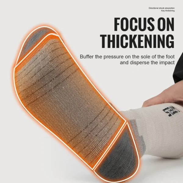 Calcetines de lana merina para senderismo, correr, suaves, ligeros, absorción de impactos, amortiguación - Imagen 6