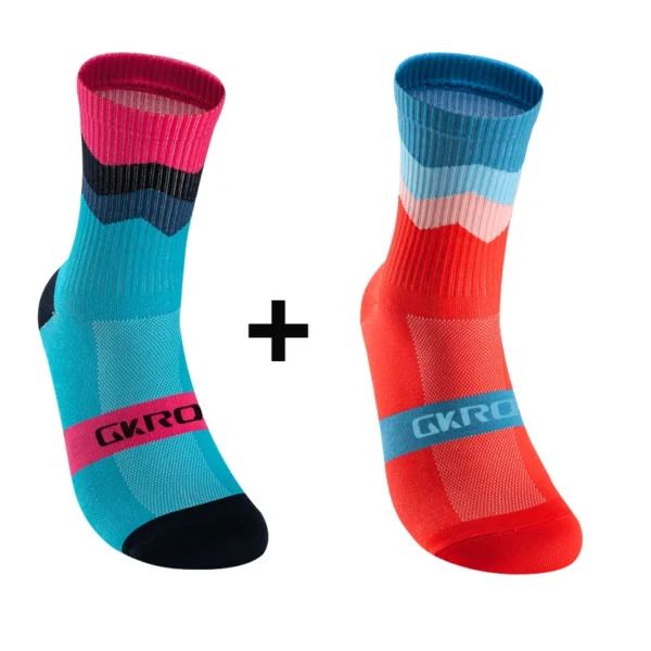 2 pares de calcetines de ciclismo profesionales calcetines transpirables - Imagen 5