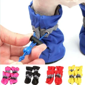 4 unids/set zapatos impermeables para perros