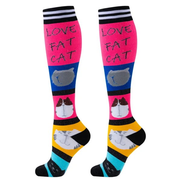 5 pares de calcetines de compresión  divertidos hasta rodilla - Imagen 6