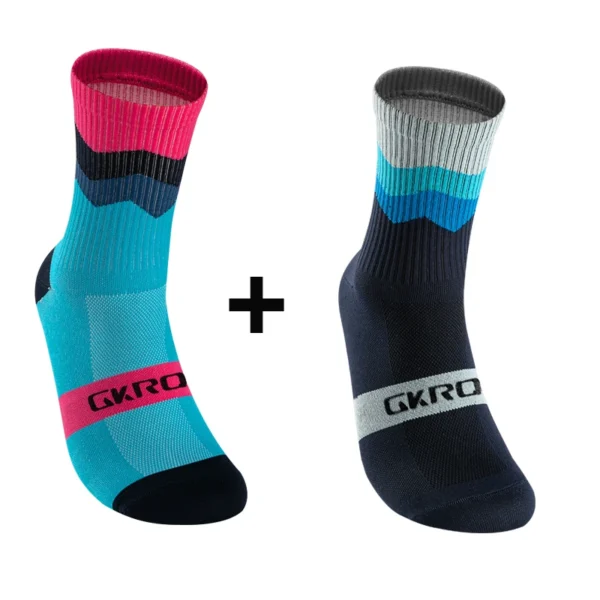 2 pares de calcetines de ciclismo profesionales calcetines transpirables - Imagen 3