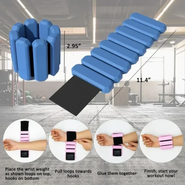 Pulsera ponderada para muñeca y tobillo con pesas ajustables - Imagen 6