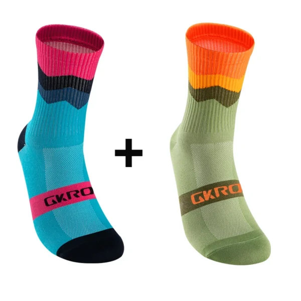 2 pares de calcetines de ciclismo profesionales calcetines transpirables - Imagen 6